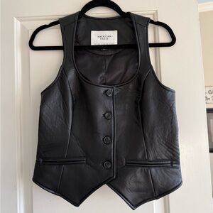 American Eagle Outfitters Black Button-Up Vest